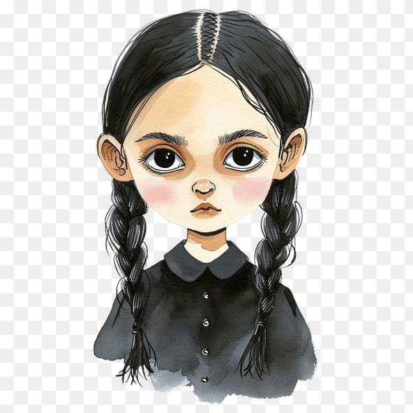 transparent Wednesday Addams Clipart