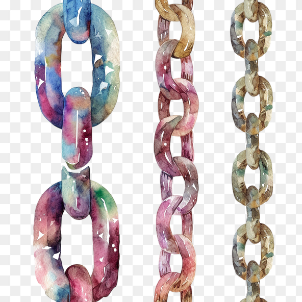 Watercolor Chain Clipart Seamless Pattern