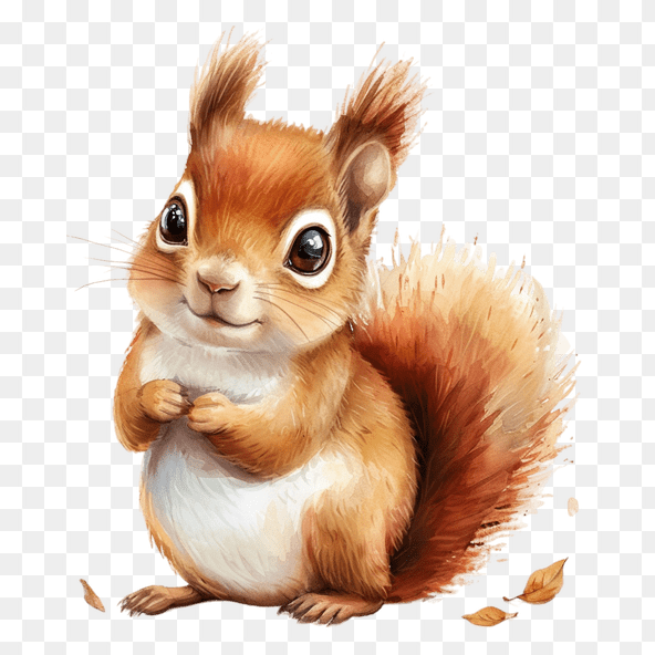 cute squirrel watercolor clipart