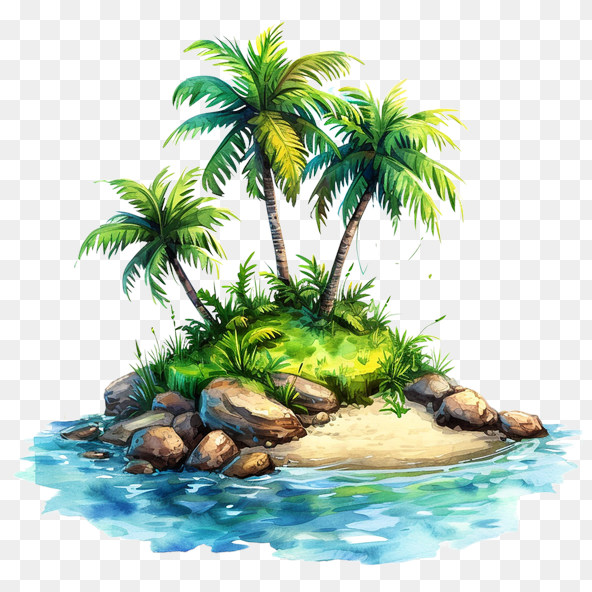 tropical island clipart