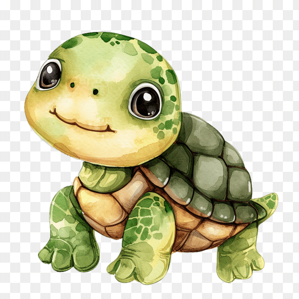 Cute Watercolor Turtle Clipart
