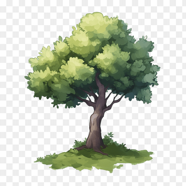 watercolor green tree clipart