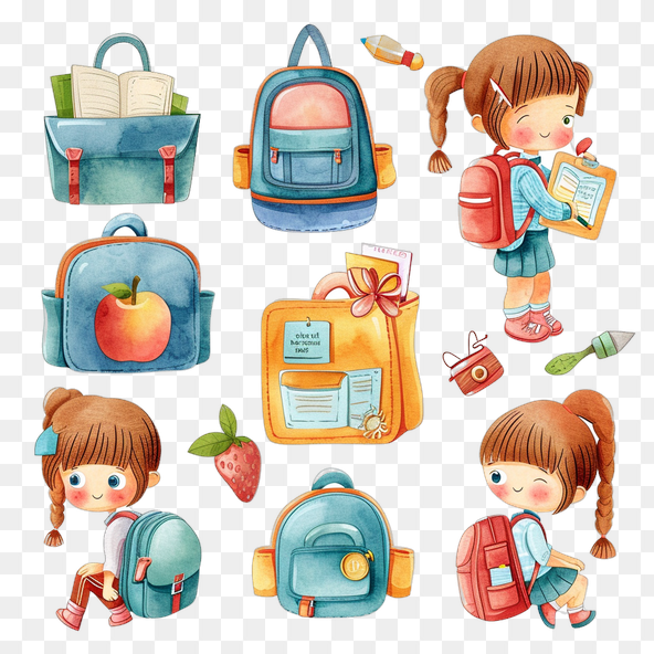 watercolor school clipart