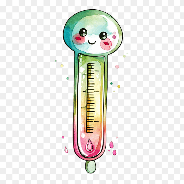 Cute Watercolor Thermometer Clipart