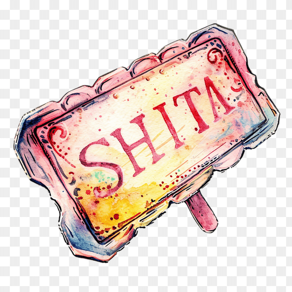 Vintage Watercolor Sign Shite
