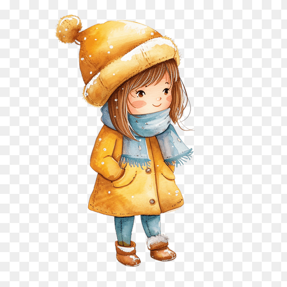 Cute winter girl clipart