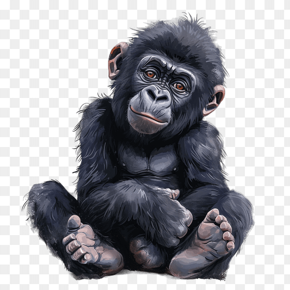 Cute Baby Chimpanzee Clipart