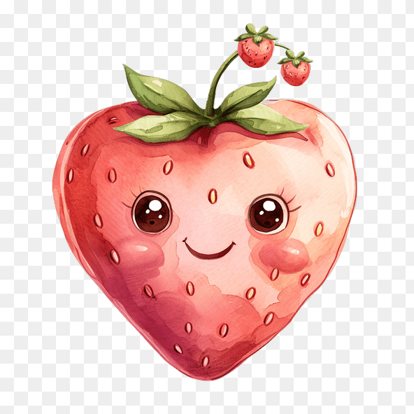 Cute Strawberry february clipart
