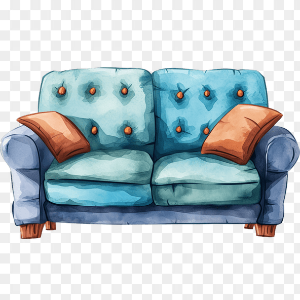 watercolor sofa clipart