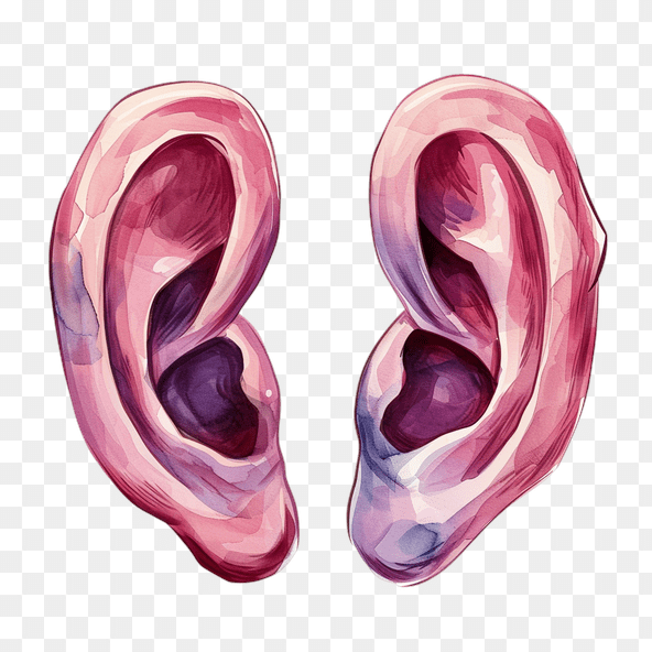 Realistic Watercolor Ear Clipart