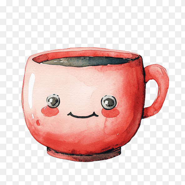 Cute Watercolor Coffee Mug Clipart