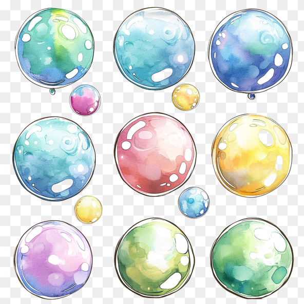 watercolor clipart bubbles