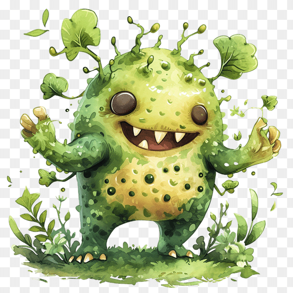 cute plant monster clipart