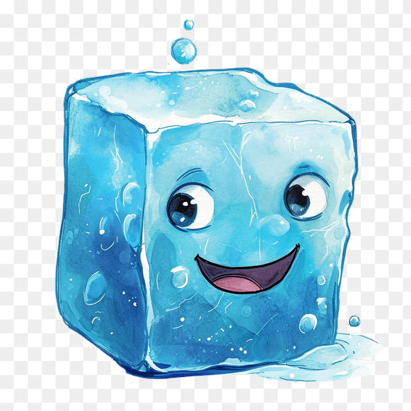 Smiling Ice Cube Cartoon Clipart