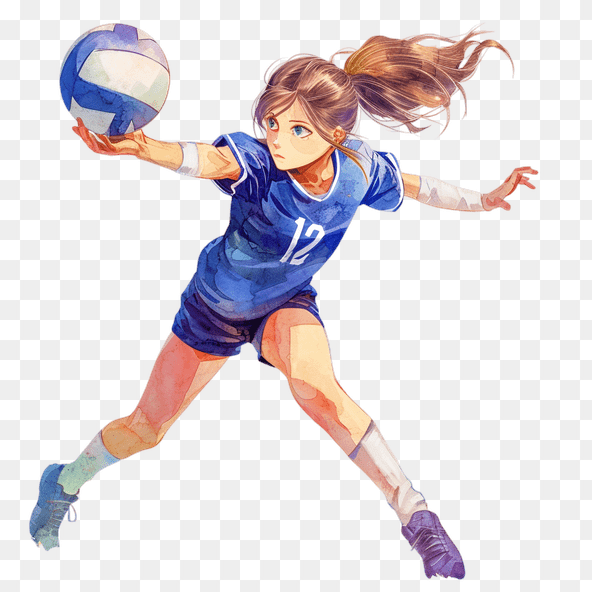 Volleyball Player Watercolor Clipart