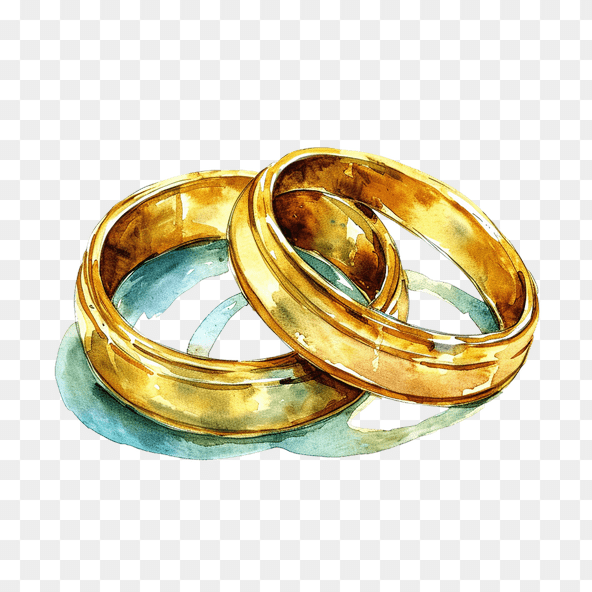 watercolor wedding ring clipart