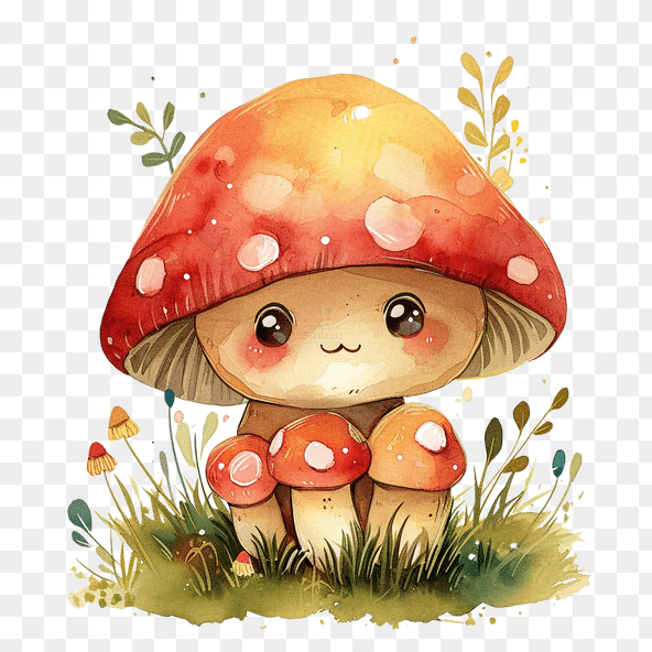 Cute Kawaii Mushroom clipart