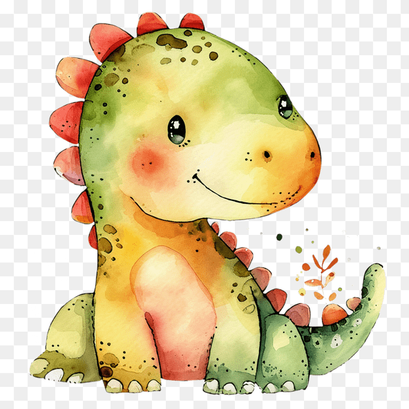 adorable Watercolor Dinosaur Clipart