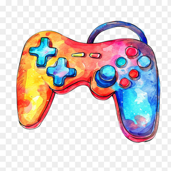 Neon Game Controller Clipart