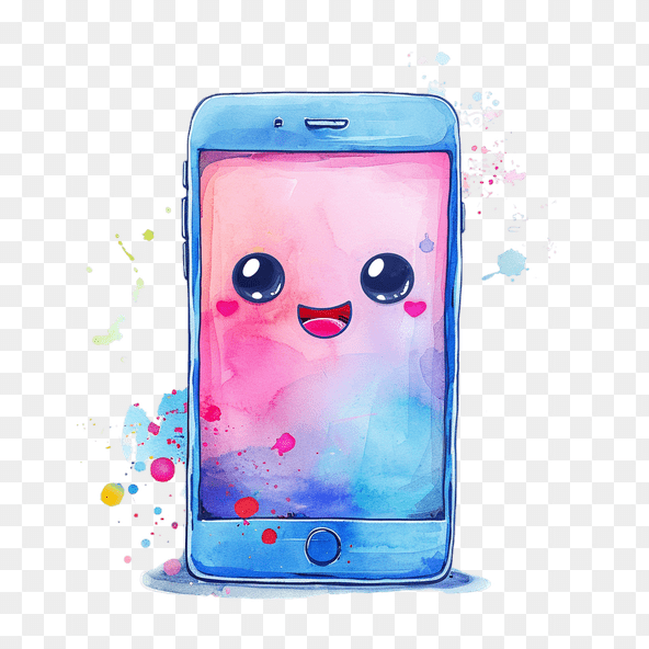Cute Watercolor Phone Clipart
