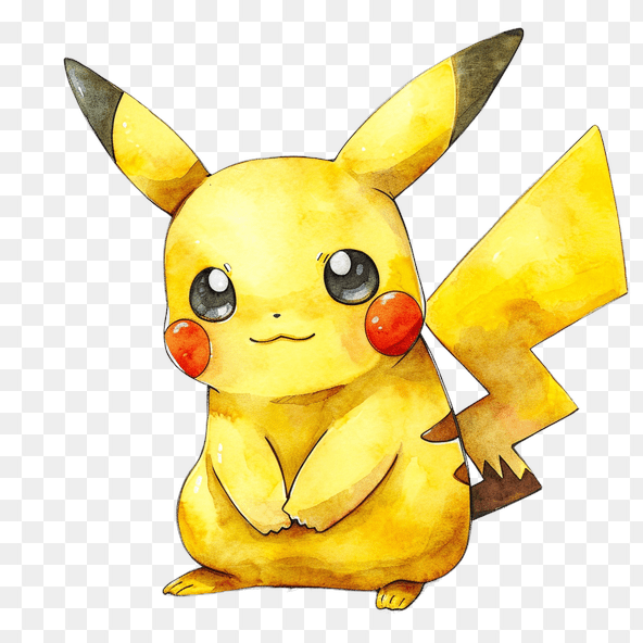 Cute Pikachu Watercolor Clipart