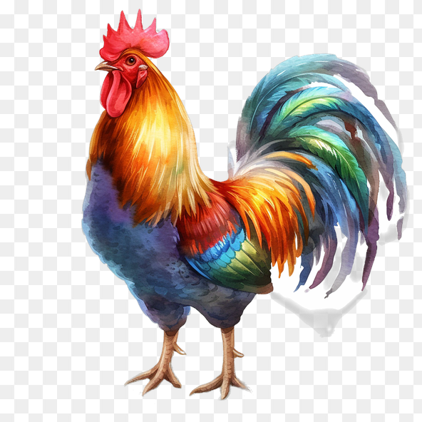 watercolor rooster clipart