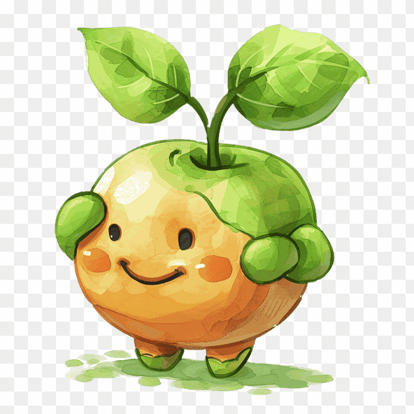 kawaii apple clipart