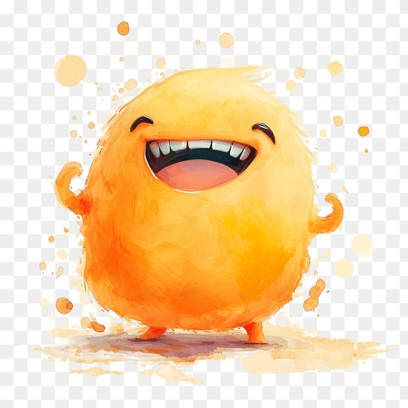 Happy Orange Monster Clipart
