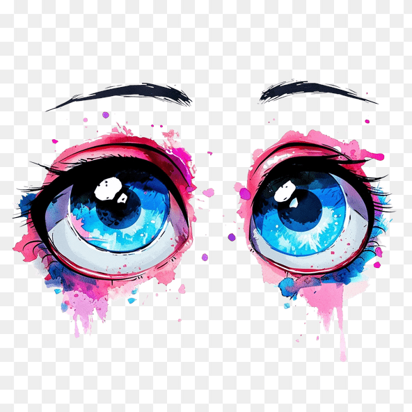 Big Blue Anime Eyes Clipart