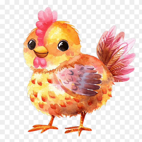 Cute Watercolor Chick Clipart