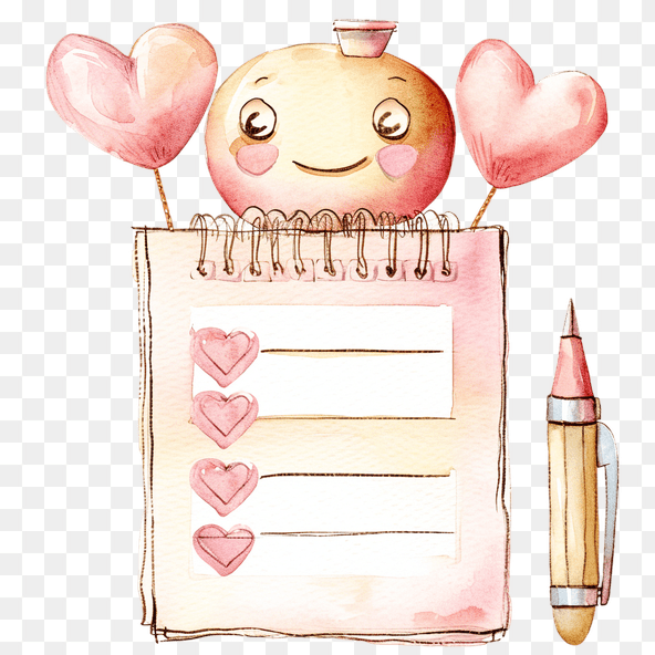 pink checklist clipart