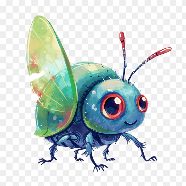 Cute Blue Beetle Clipart
