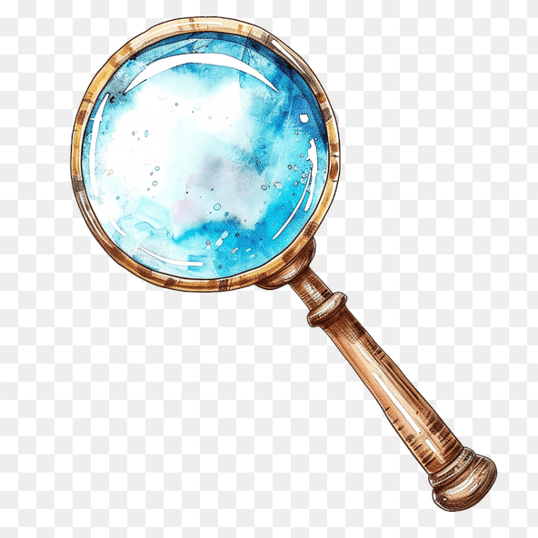 Vintage Watercolor Magnifying Glass Clipart