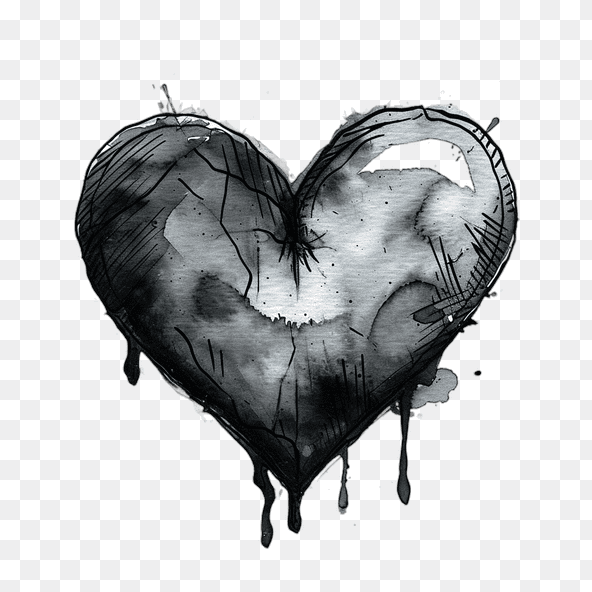 cute heart clipart black and white