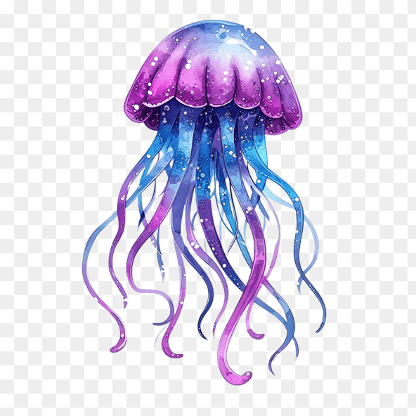 watercolor jelly fish clipart