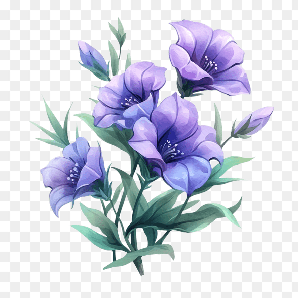 Purple flowers clipart