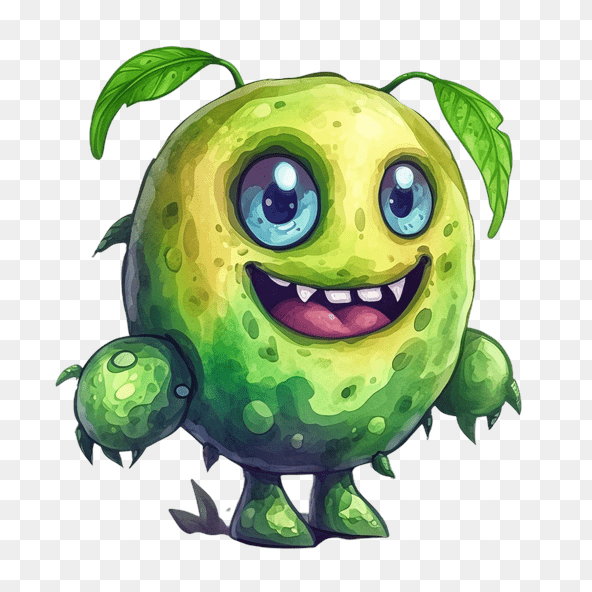 Cute Green Monster Clipart