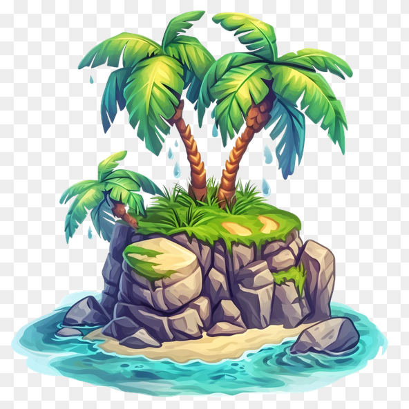 Tropical Island Cliparts 