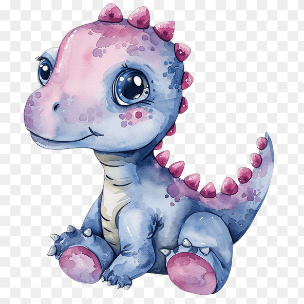 cute dinosaur watercolor clipart