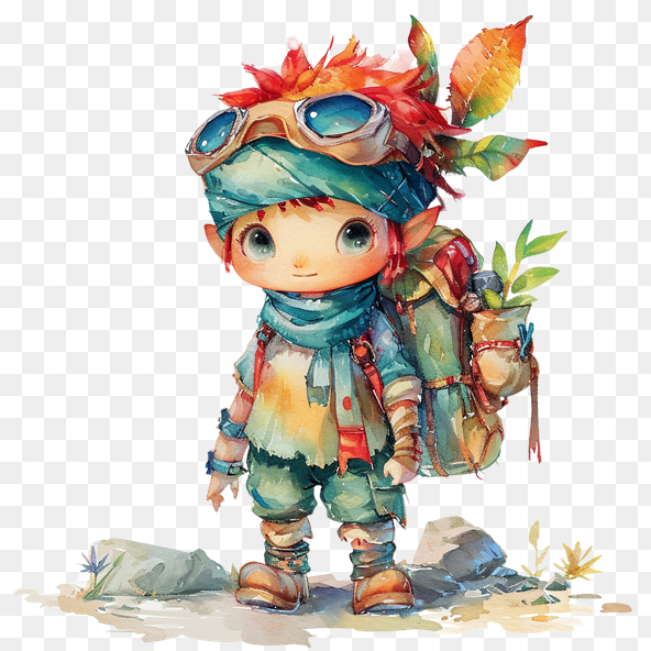 Cute Elf Boy Cartoon Character Clipart