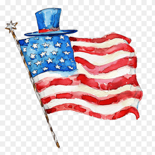 4th of July flag clipart