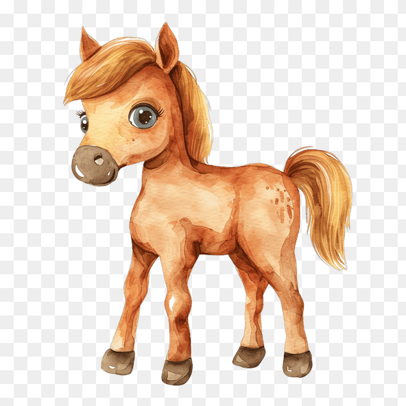 Cute watercolor pony