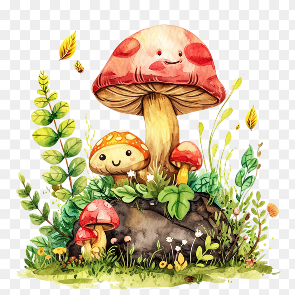 mushroom garden clipart