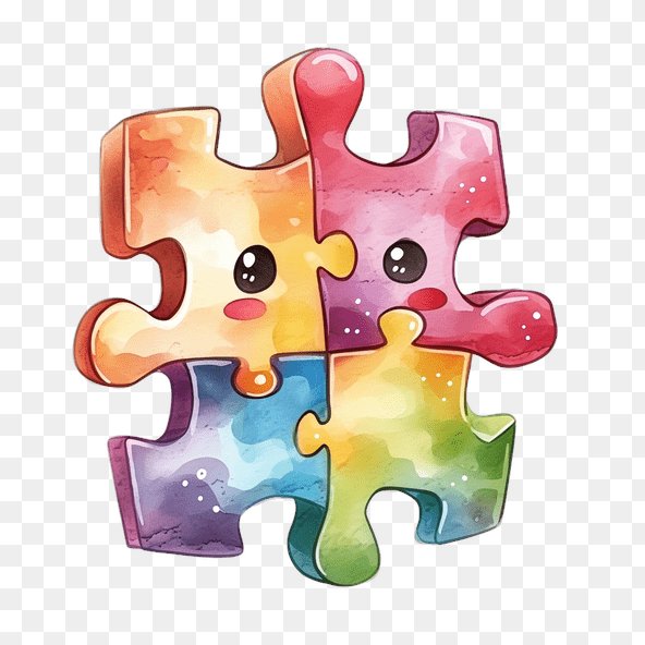 Kawaii Puzzle piece Clipart