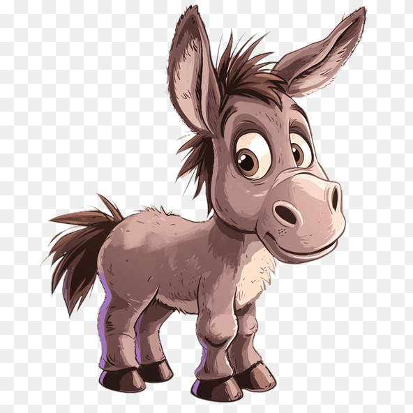 Cute Cartoon Donkey Clipart