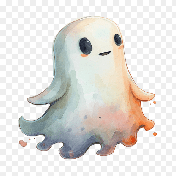 Cute Watercolor Ghost Clipart