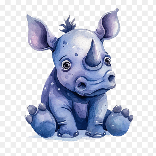 baby rhino clipart
