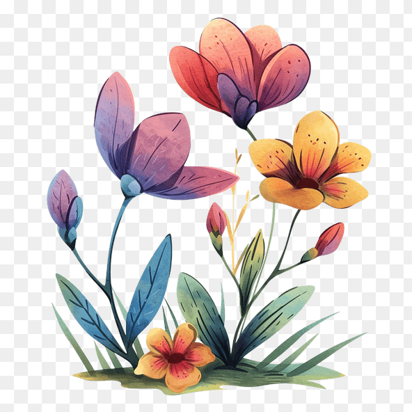 Vibrant Watercolor Floral Bouquet Clipart