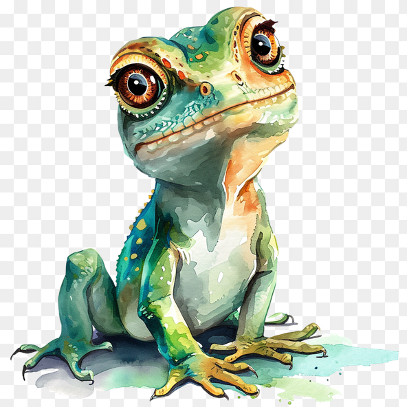 Cute Cartoon Green Frog Clipart