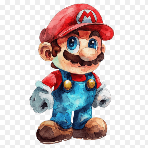 Watercolor Mario Clipart